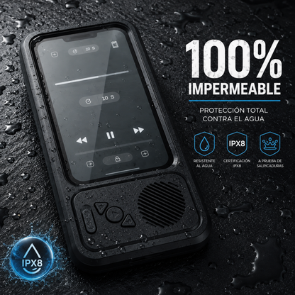 Funda de Teléfono Impermeable con Altavoz Bluetooth y Pantalla Táctil para la Ducha
