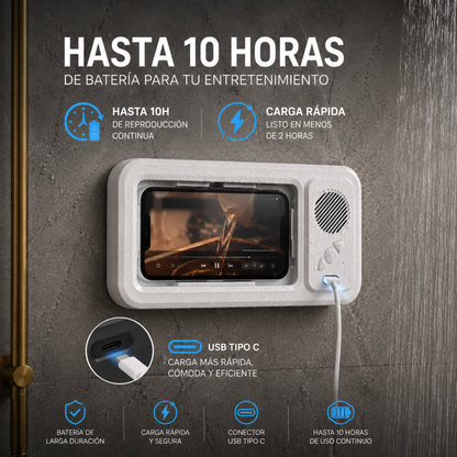 Funda de Teléfono Impermeable con Altavoz Bluetooth y Pantalla Táctil para la Ducha