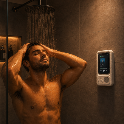 Funda de Teléfono Impermeable con Altavoz Bluetooth y Pantalla Táctil para la Ducha